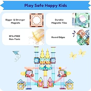 MAGNETIC MARBLE RUN PARADISE 208ピース Amazon.com: GG TOYS Magnetic Marble Run – 208 PCS Magnetic